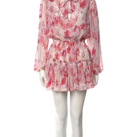 Misa Printed pink and white Mini dress small - Picture 3 of 3
